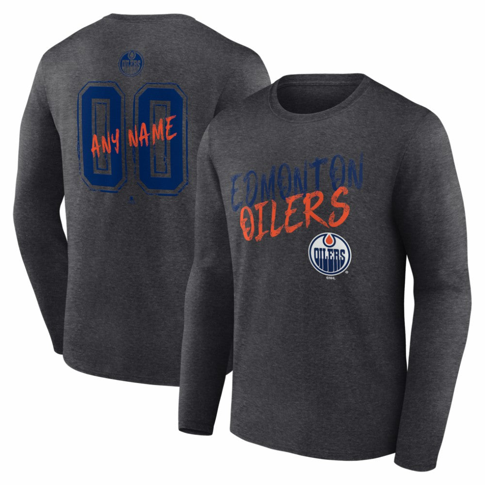 Edmonton Oilers Hustle Personalized Name & Number Long Sleeve T-Shirt