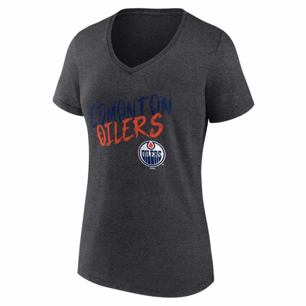Edmonton Oilers Women's Hustle Personalized Name & Number V-Neck T-Shirt