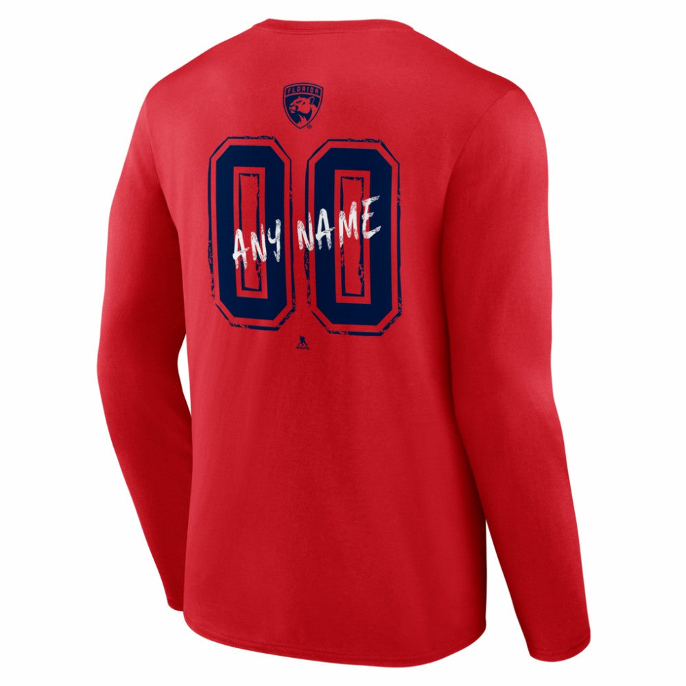 Florida Panthers Hustle Personalized Name & Number Long Sleeve T-Shirt