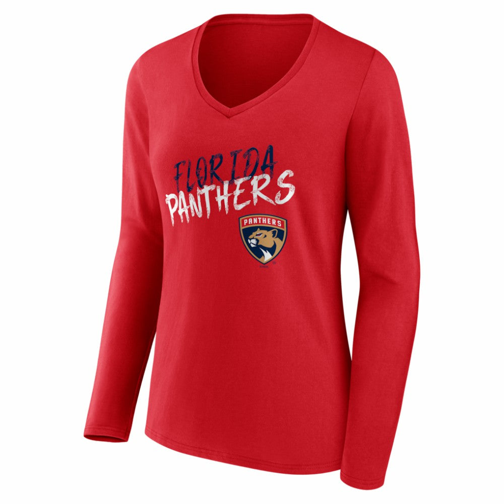 Florida Panthers Women's Hustle Personalized Name & Number Long Sleeve V-Neck T-Shirt