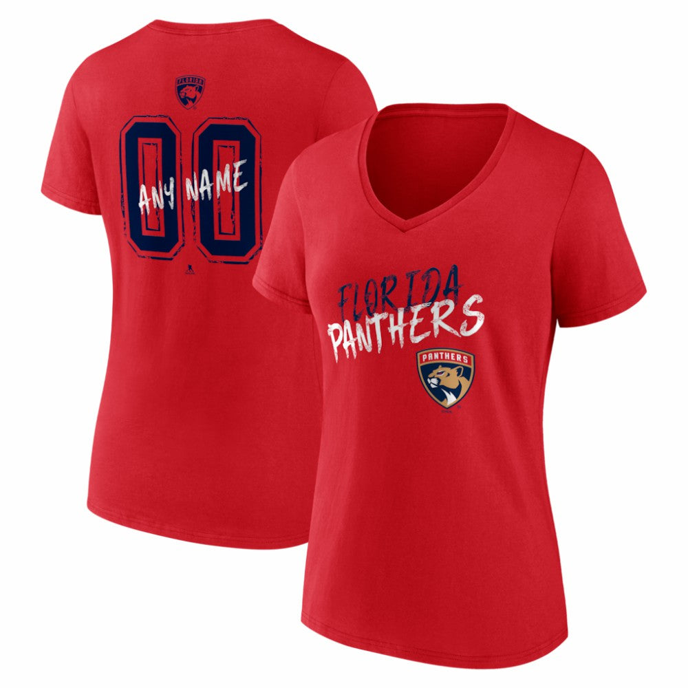 Florida Panthers Women's Hustle Personalized Name & Number V-Neck T-Shirt