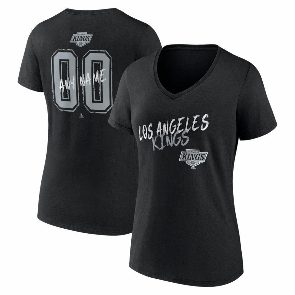 Los Angeles Kings Women's Hustle Personalized Name & Number V-Neck T-Shirt