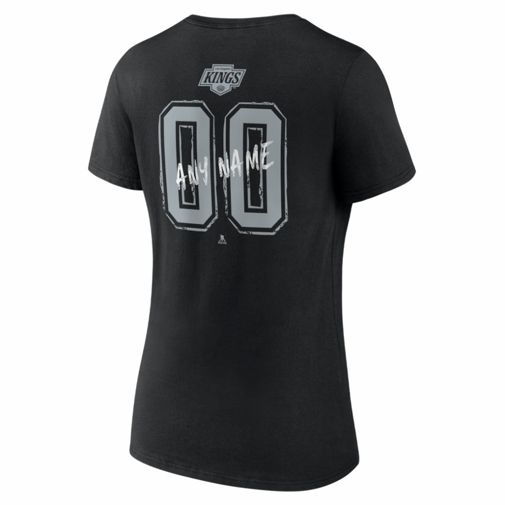 Los Angeles Kings Women's Hustle Personalized Name & Number V-Neck T-Shirt
