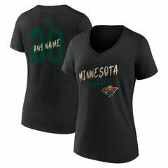 Minnesota Wild Women's Hustle Personalized Name & Number V-Neck T-Shirt