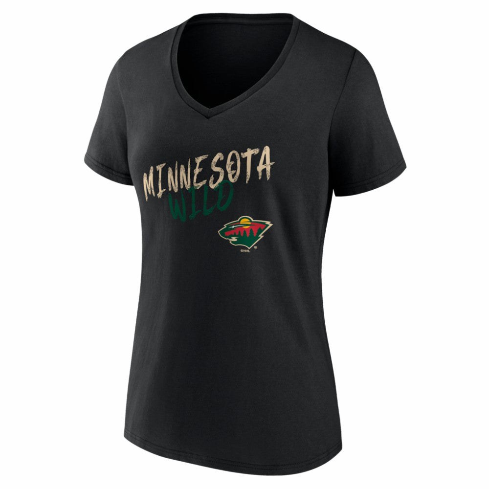 Minnesota Wild Women's Hustle Personalized Name & Number V-Neck T-Shirt