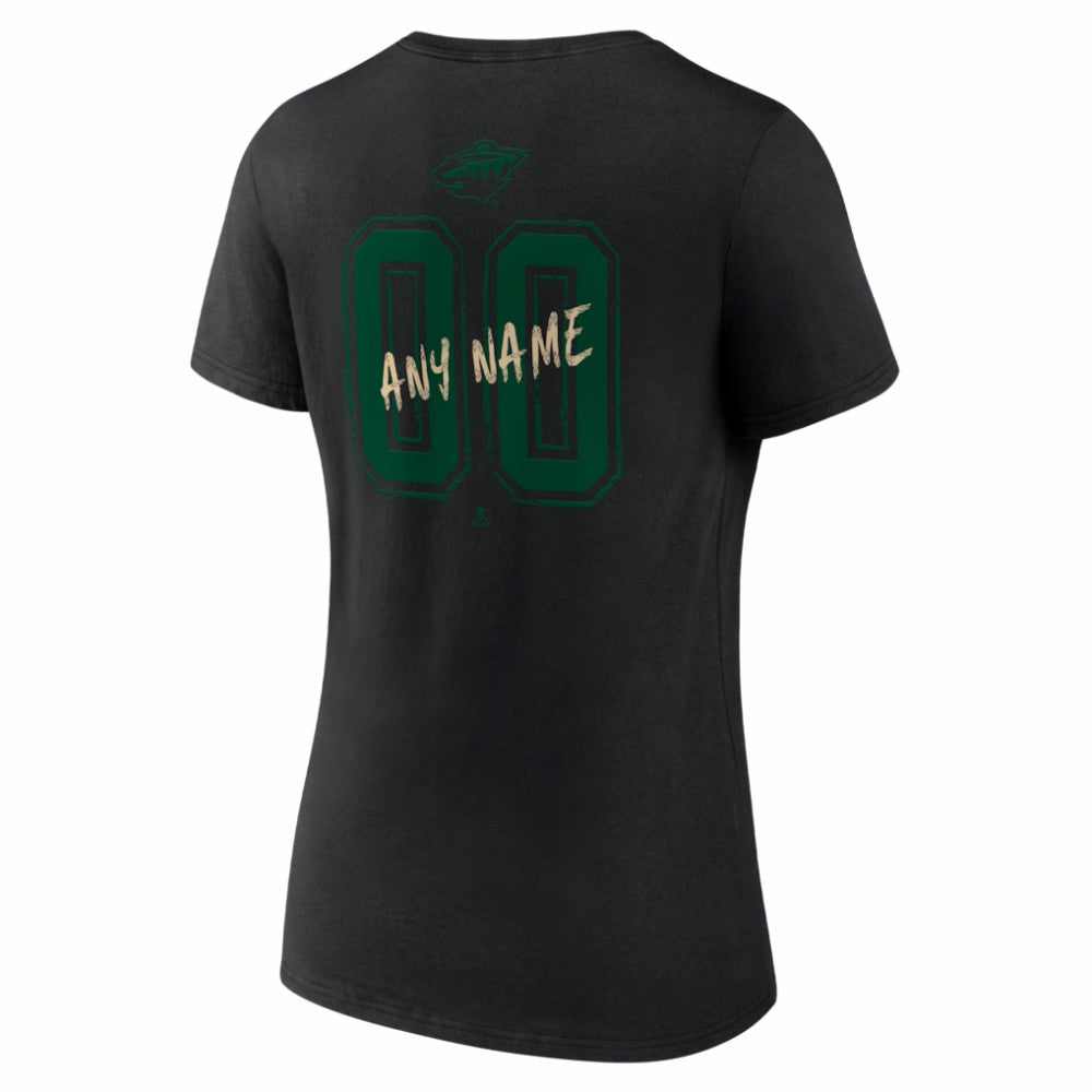 Minnesota Wild Women's Hustle Personalized Name & Number V-Neck T-Shirt