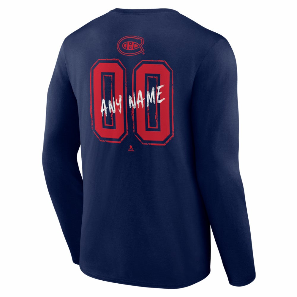 Montreal Canadiens Hustle Personalized Name & Number Long Sleeve T-Shirt