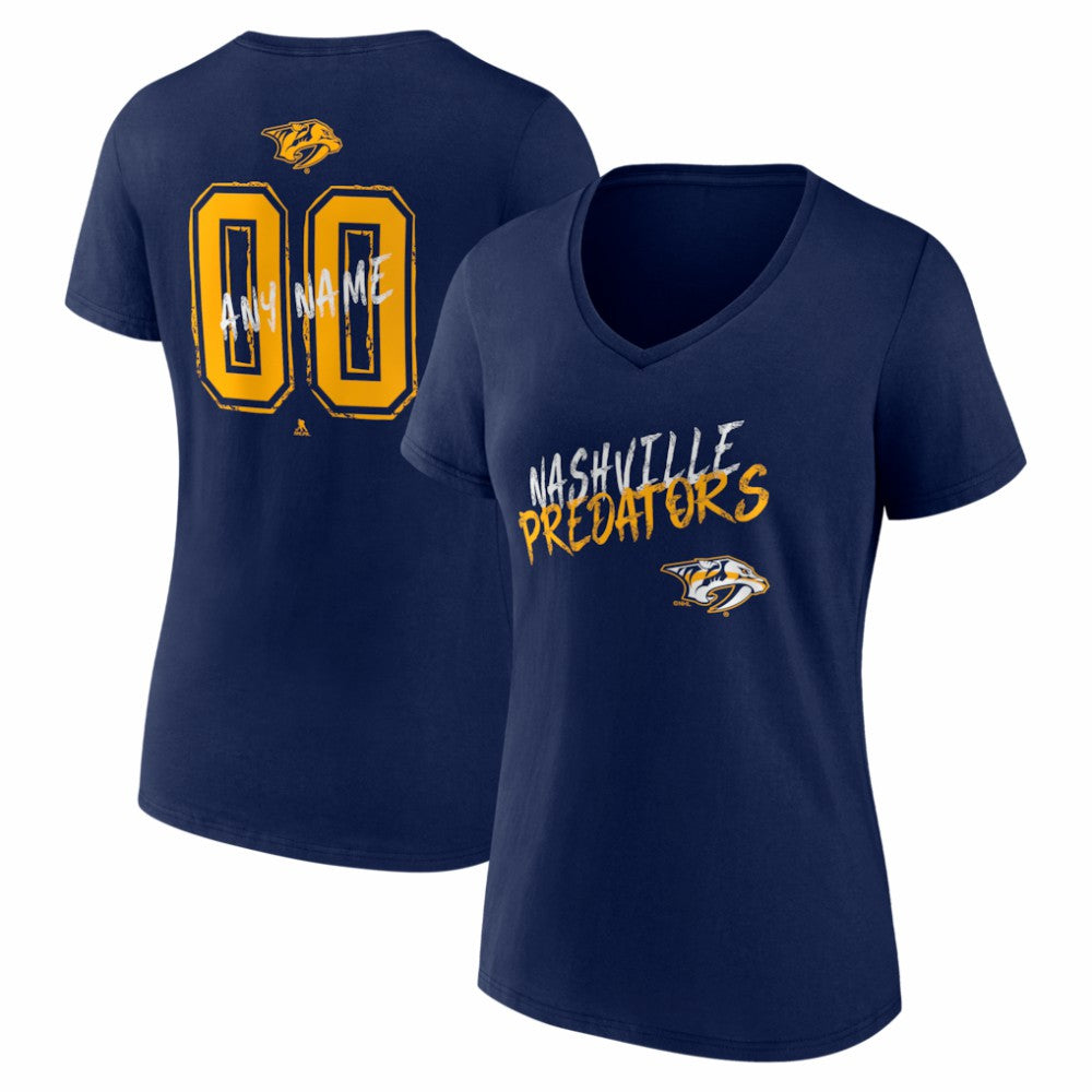 Nashville Predators Women's Hustle Personalized Name & Number V-Neck T-Shirt