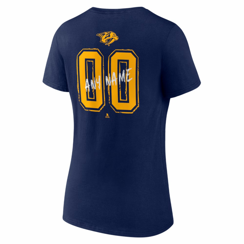 Nashville Predators Women's Hustle Personalized Name & Number V-Neck T-Shirt
