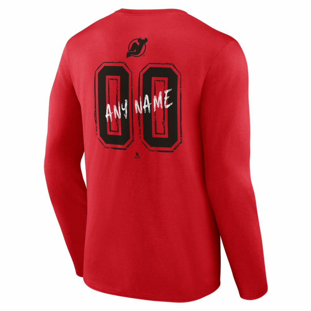 New Jersey Devils Hustle Personalized Name & Number Long Sleeve T-Shirt