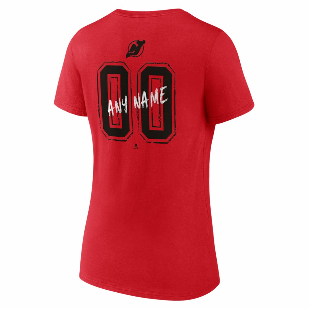 New Jersey Devils Women's Hustle Personalized Name & Number V-Neck T-Shirt