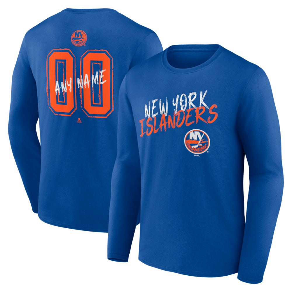 New York Islanders Hustle Personalized Name & Number Long Sleeve T-Shirt
