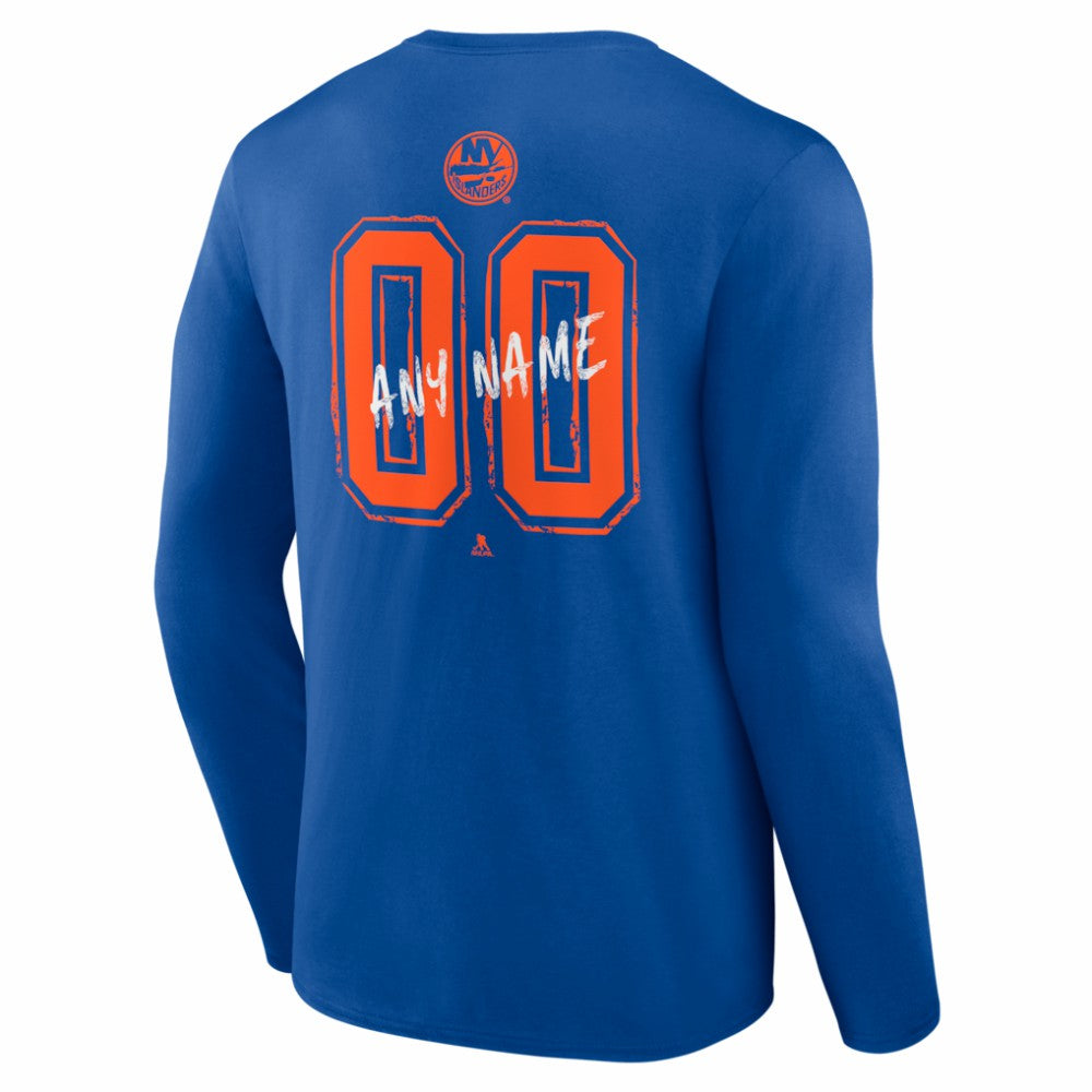 New York Islanders Hustle Personalized Name & Number Long Sleeve T-Shirt