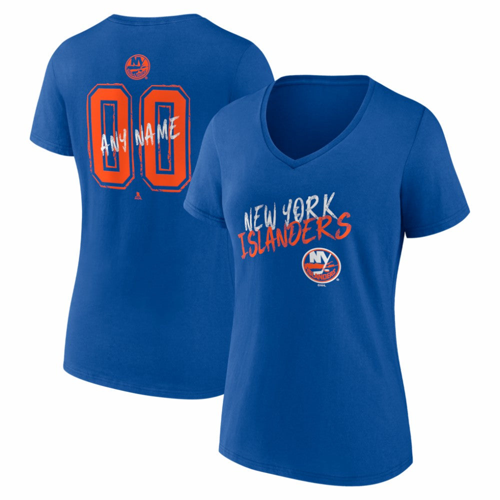 New York Islanders Women's Hustle Personalized Name & Number V-Neck T-Shirt