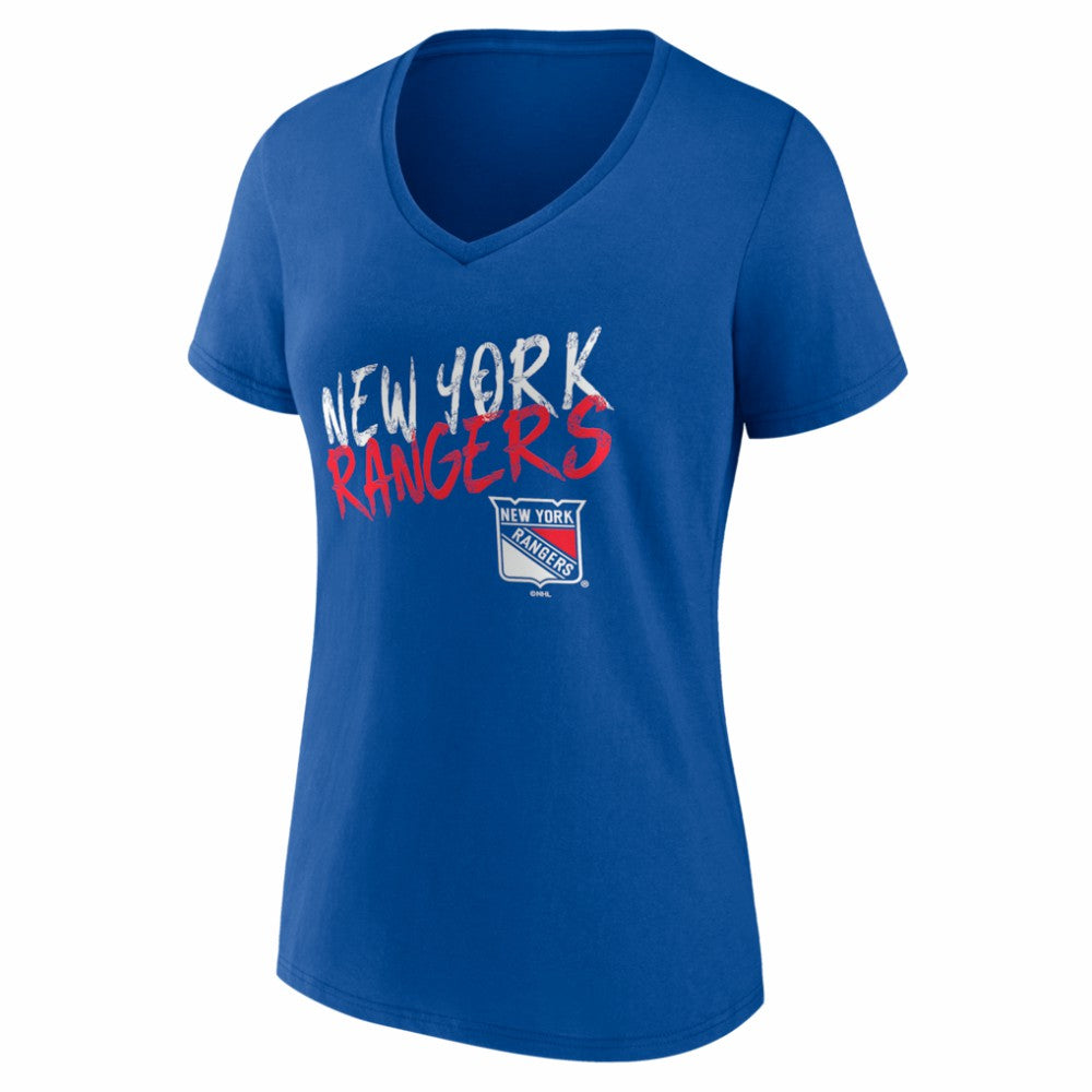 New York Rangers Women's Hustle Personalized Name & Number V-Neck T-Shirt