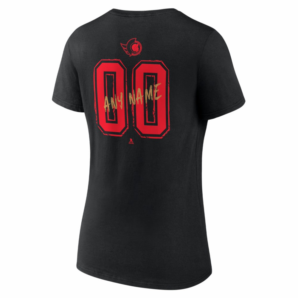Ottawa Senators Women's Hustle Personalized Name & Number V-Neck T-Shirt