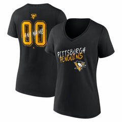 Pittsburgh Penguins Women's Hustle Personalized Name & Number V-Neck T-Shirt