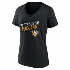 Pittsburgh Penguins Women's Hustle Personalized Name & Number V-Neck T-Shirt