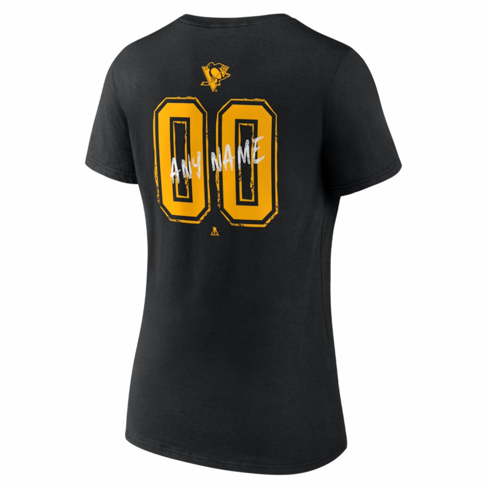 Pittsburgh Penguins Women's Hustle Personalized Name & Number V-Neck T-Shirt