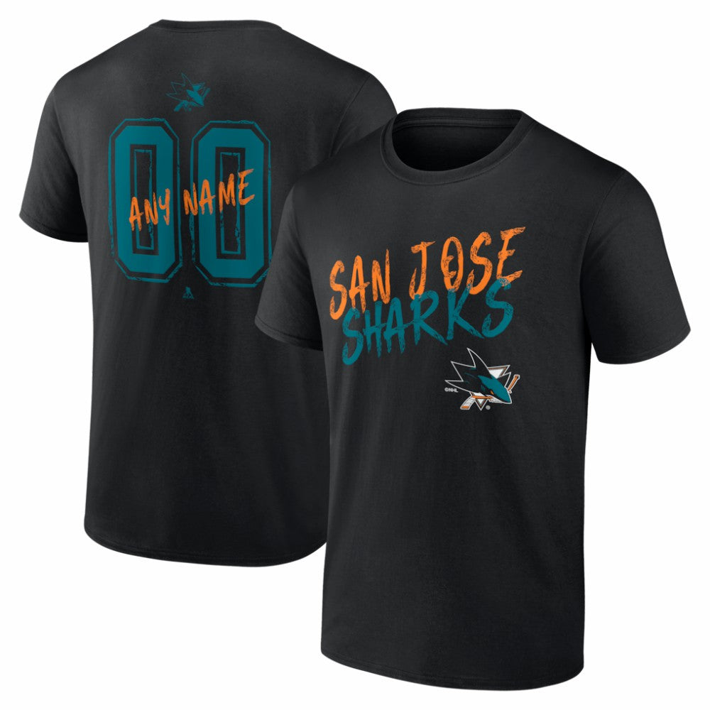 San Jose Sharks Big & Tall Hustle Personalized Name & Number T-Shirt