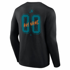 San Jose Sharks Hustle Personalized Name & Number Long Sleeve T-Shirt