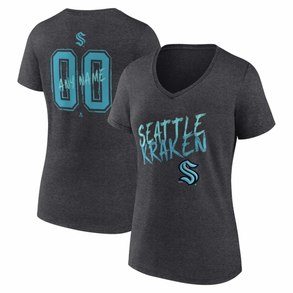 Seattle Kraken Women's Hustle Personalized Name & Number V-Neck T-Shirt