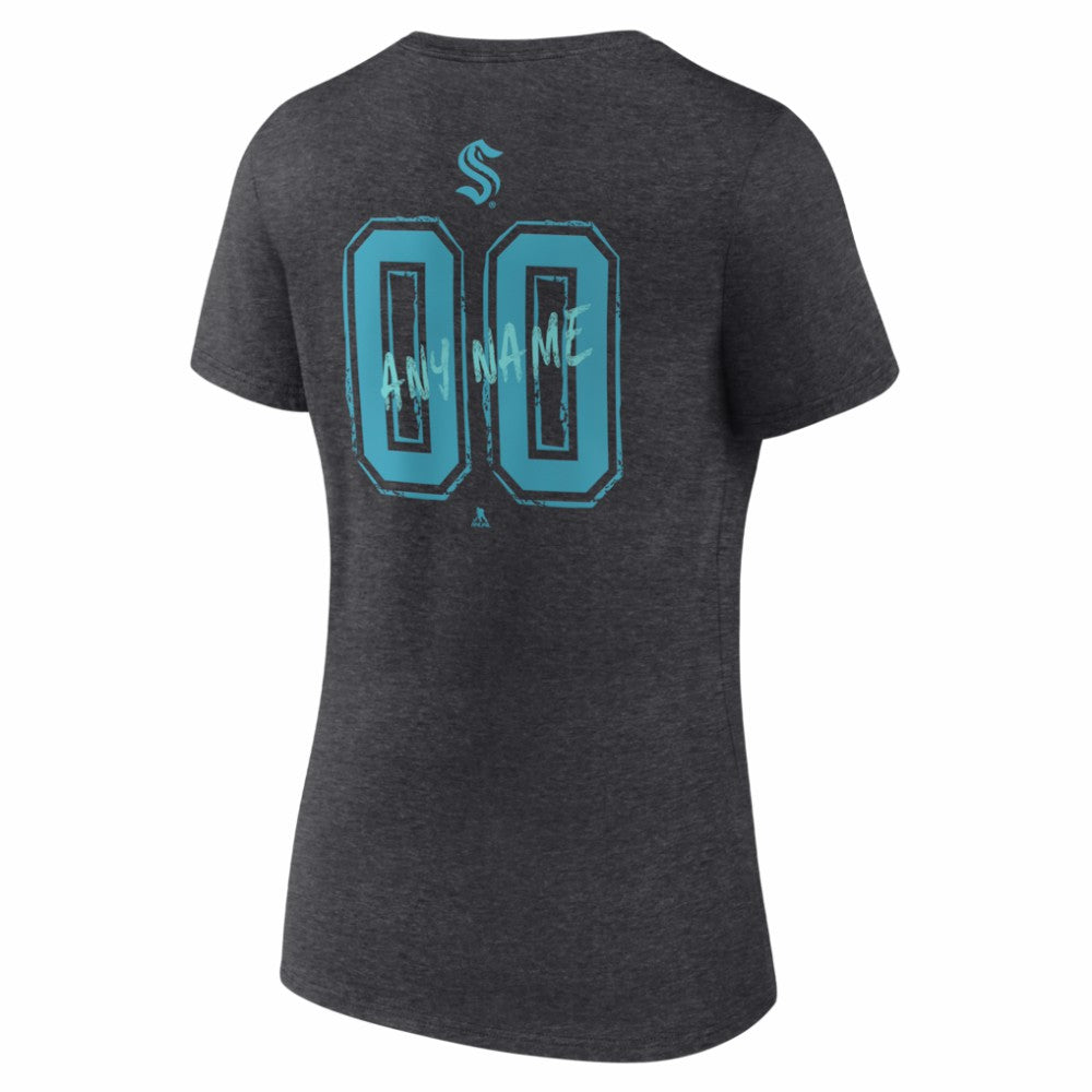 Seattle Kraken Women's Hustle Personalized Name & Number V-Neck T-Shirt