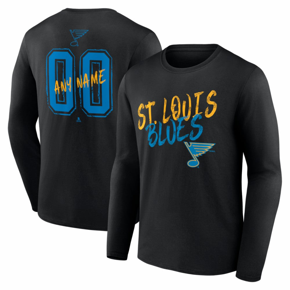 St. Louis Blues Hustle Personalized Name & Number Long Sleeve T-Shirt