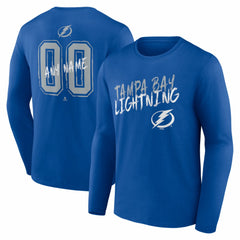 Tampa Bay Lightning Hustle Personalized Name & Number Long Sleeve T-Shirt