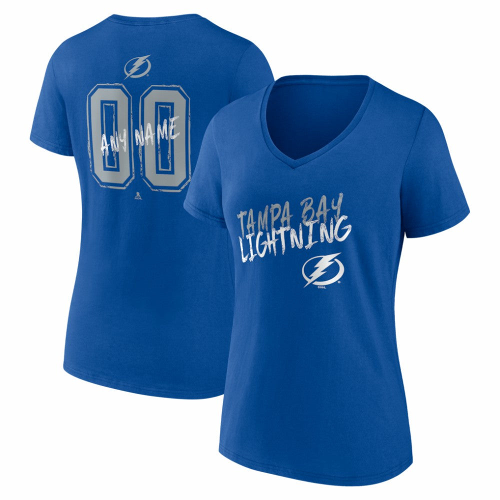 Tampa Bay Lightning Women's Hustle Personalized Name & Number V-Neck T-Shirt