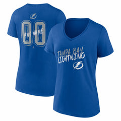 Tampa Bay Lightning Women's Hustle Personalized Name & Number V-Neck T-Shirt