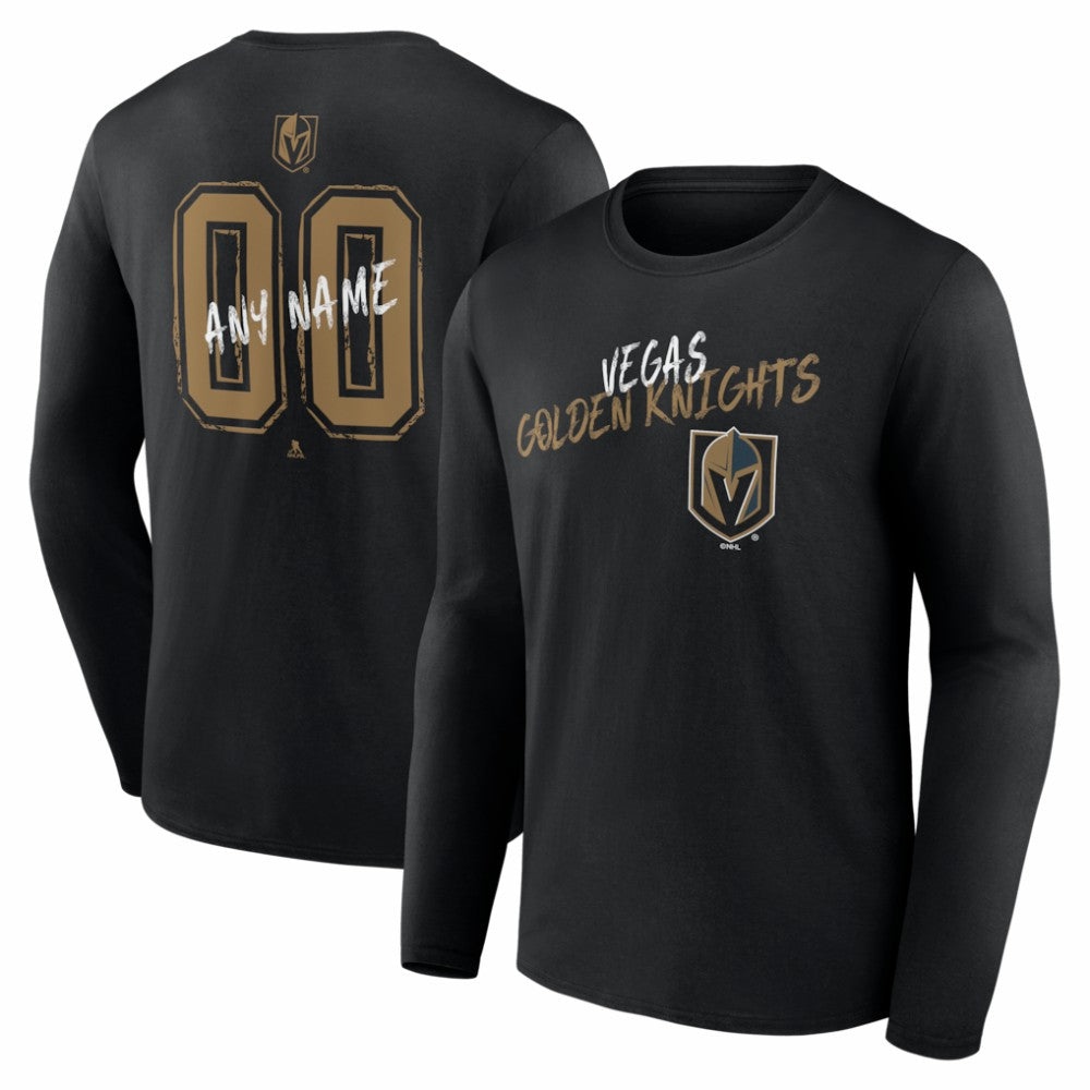 Vegas Golden Knights Hustle Personalized Name & Number Long Sleeve T-Shirt