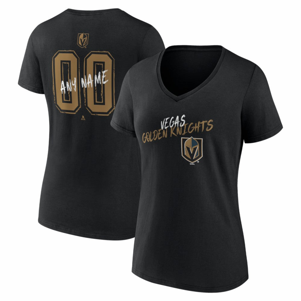 Vegas Golden Knights Women's Hustle Personalized Name & Number V-Neck T-Shirt