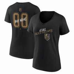 Vegas Golden Knights Women's Hustle Personalized Name & Number V-Neck T-Shirt