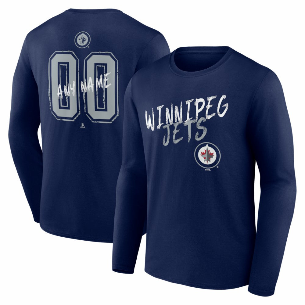 Winnipeg Jets Hustle Personalized Name & Number Long Sleeve T-Shirt