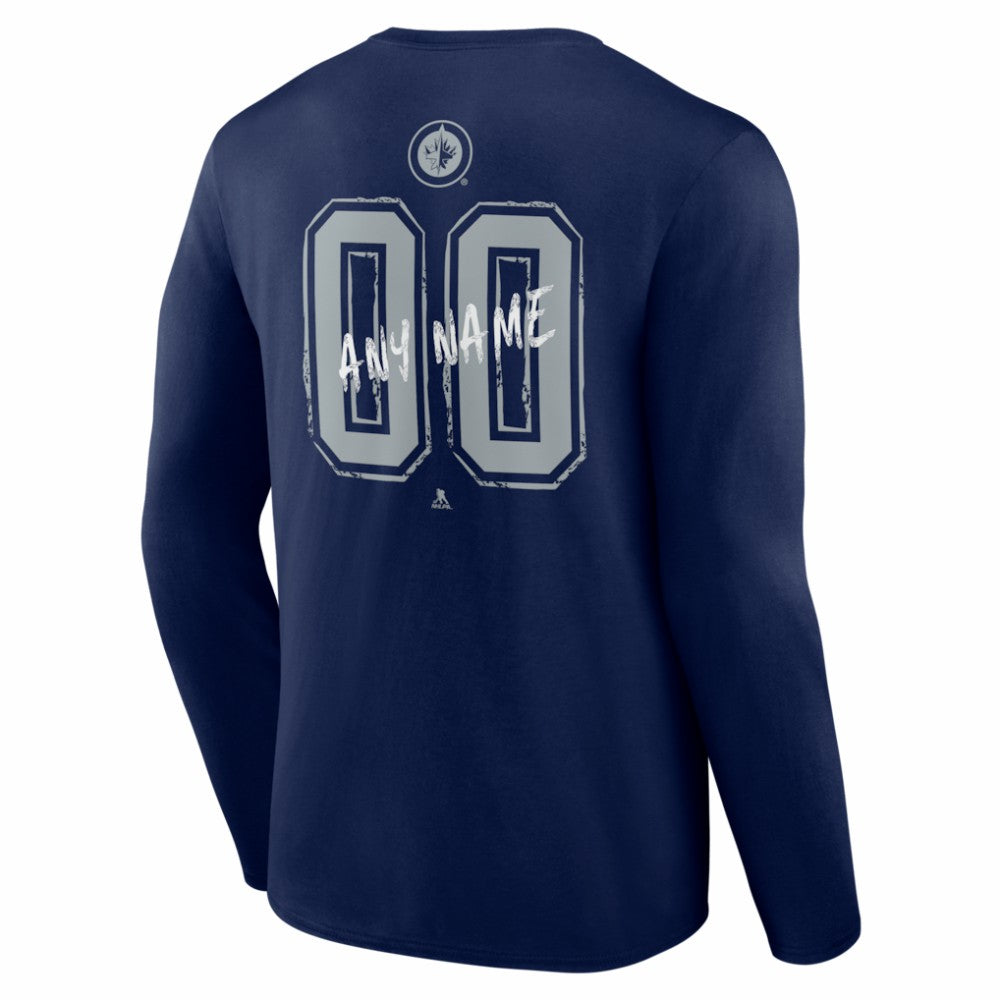 Winnipeg Jets Hustle Personalized Name & Number Long Sleeve T-Shirt