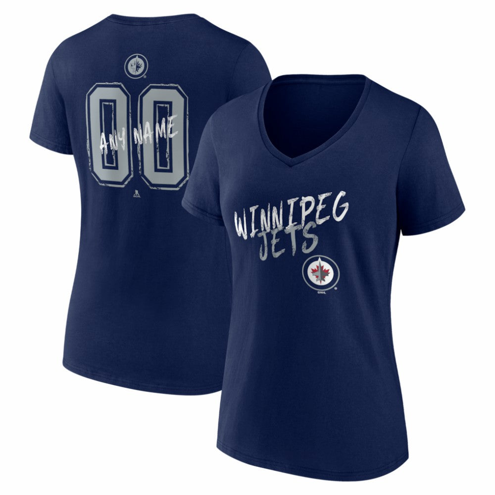 Winnipeg Jets Women's Hustle Personalized Name & Number V-Neck T-Shirt