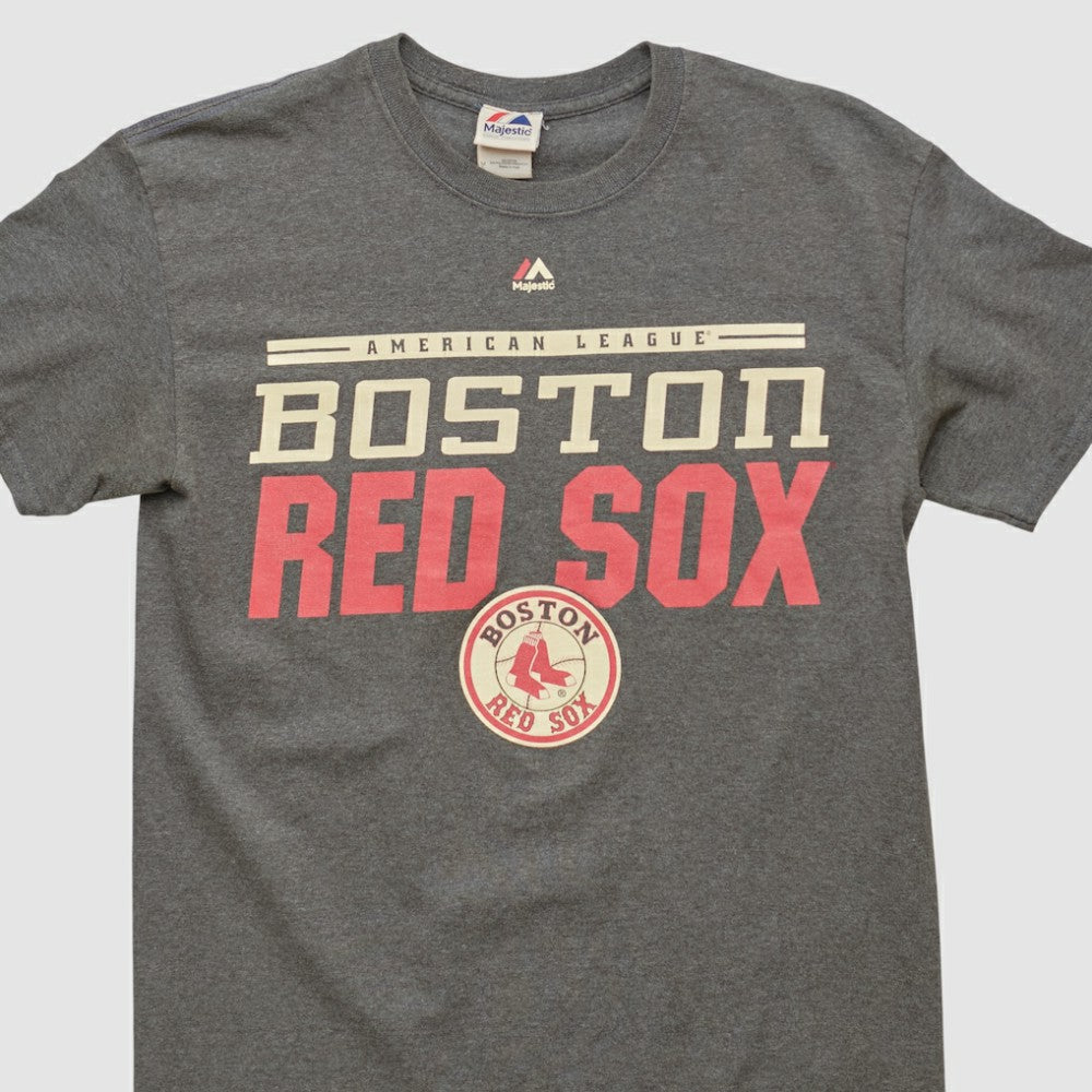 Boston Red Sox Majestic 2000s T-shirt - Dark Heather Gray Vintage