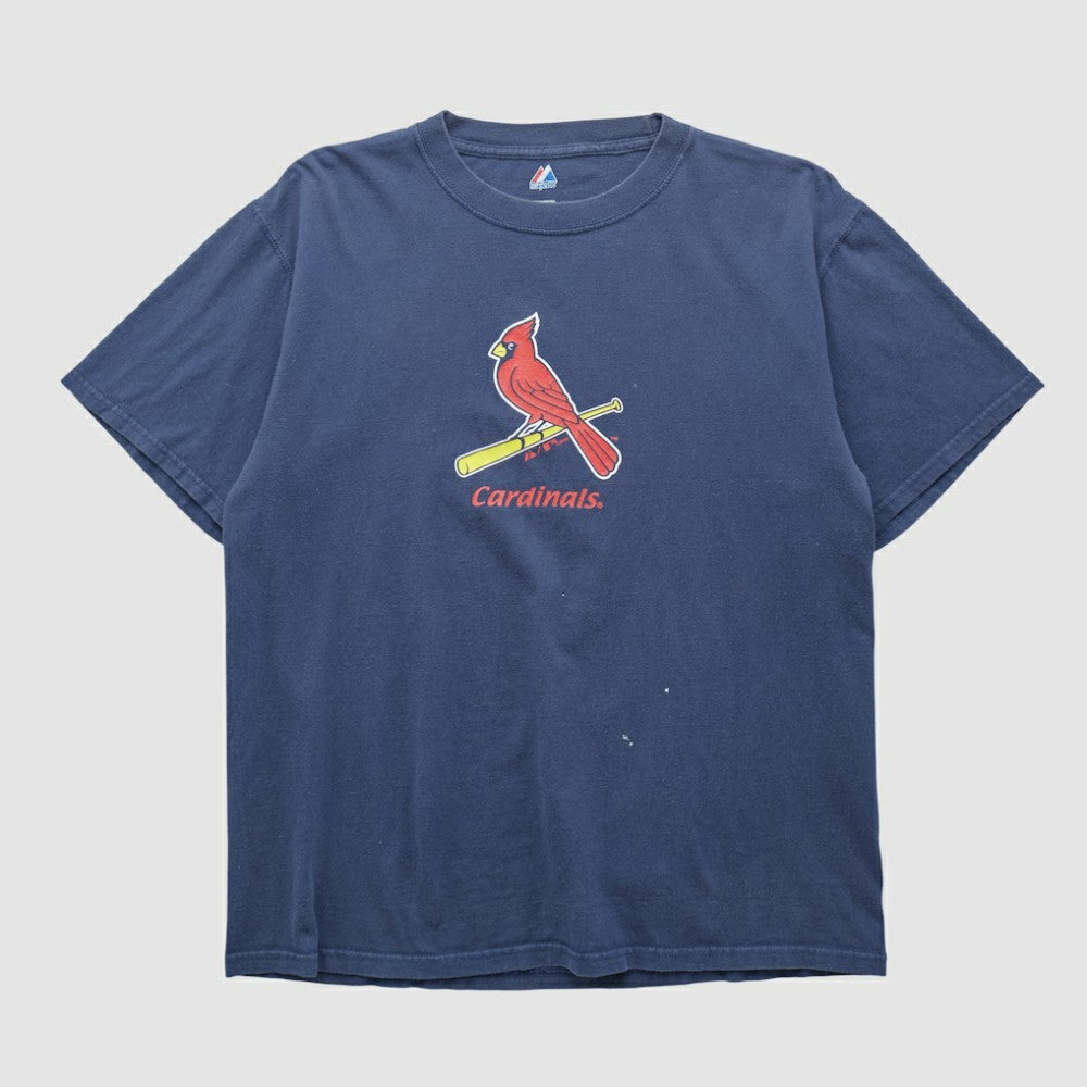 St. Louis Cardinals Majestic 2000s T-shirt - Navy Vintage