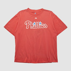 Philadelphia Phillies Majestic 2000s T-shirt - Red Vintage