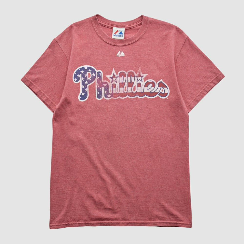 Philadelphia Phillies Majestic 2000s T-shirt - Red Vintage