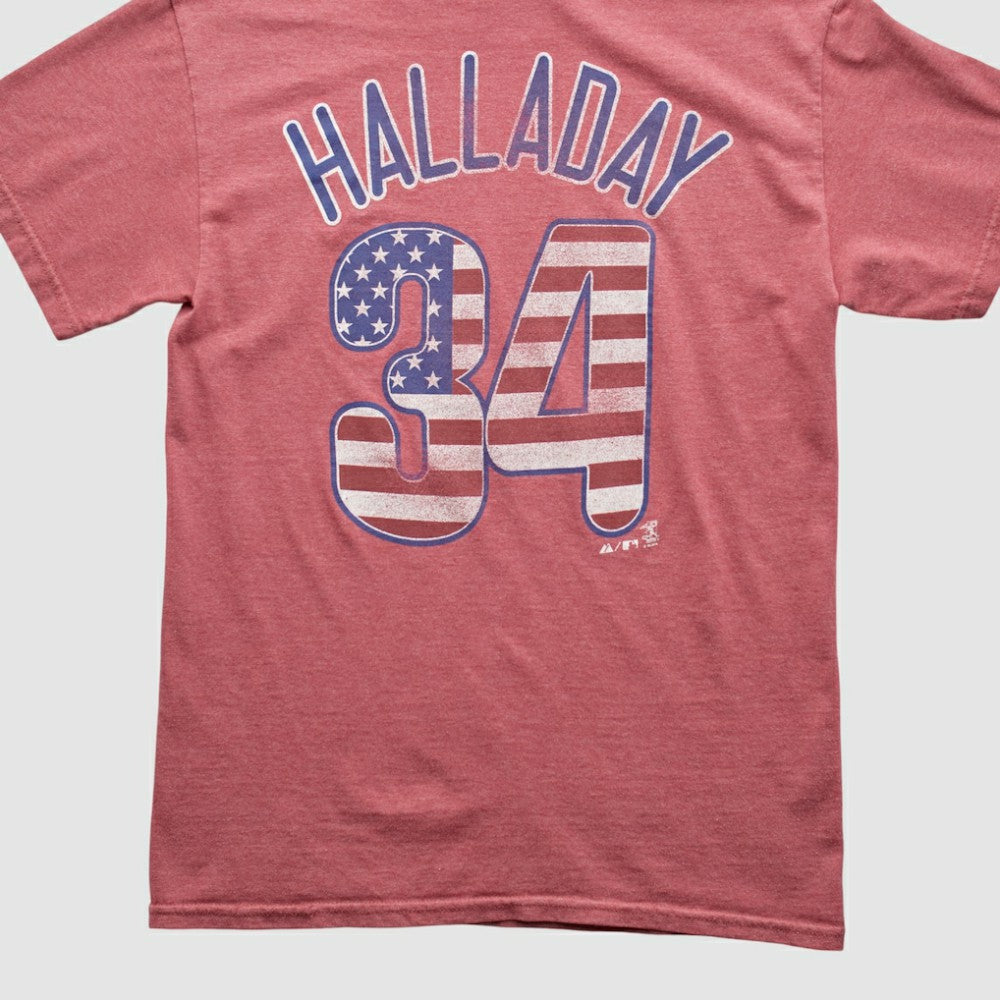 Philadelphia Phillies Majestic 2000s T-shirt - Red Vintage