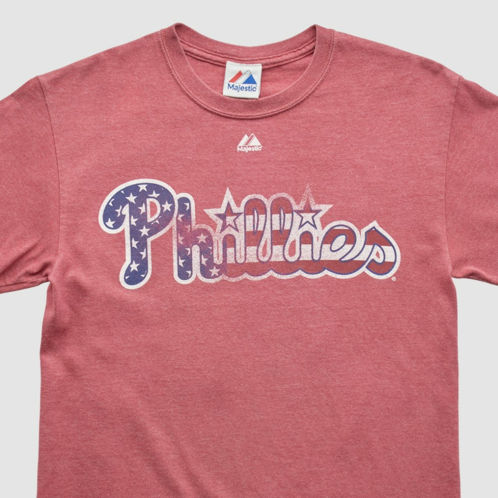 Philadelphia Phillies Majestic 2000s T-shirt - Red Vintage