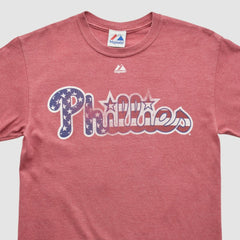 Philadelphia Phillies Majestic 2000s T-shirt - Red Vintage