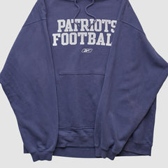 NFL New England Patriots Reebok 2000s Hooded Pullover Sweatshirt