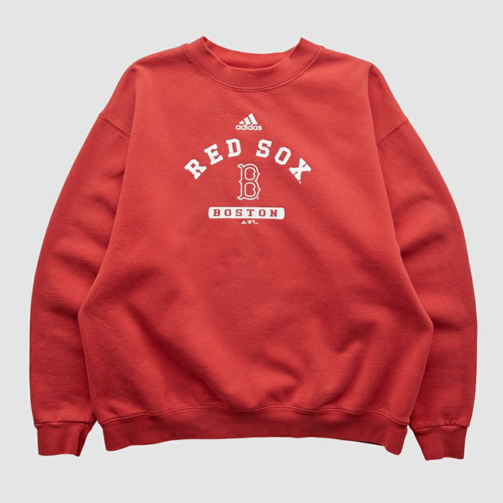 Boston Red Sox Adidas 2000s Pullover Sweatshirt - Red Vintage