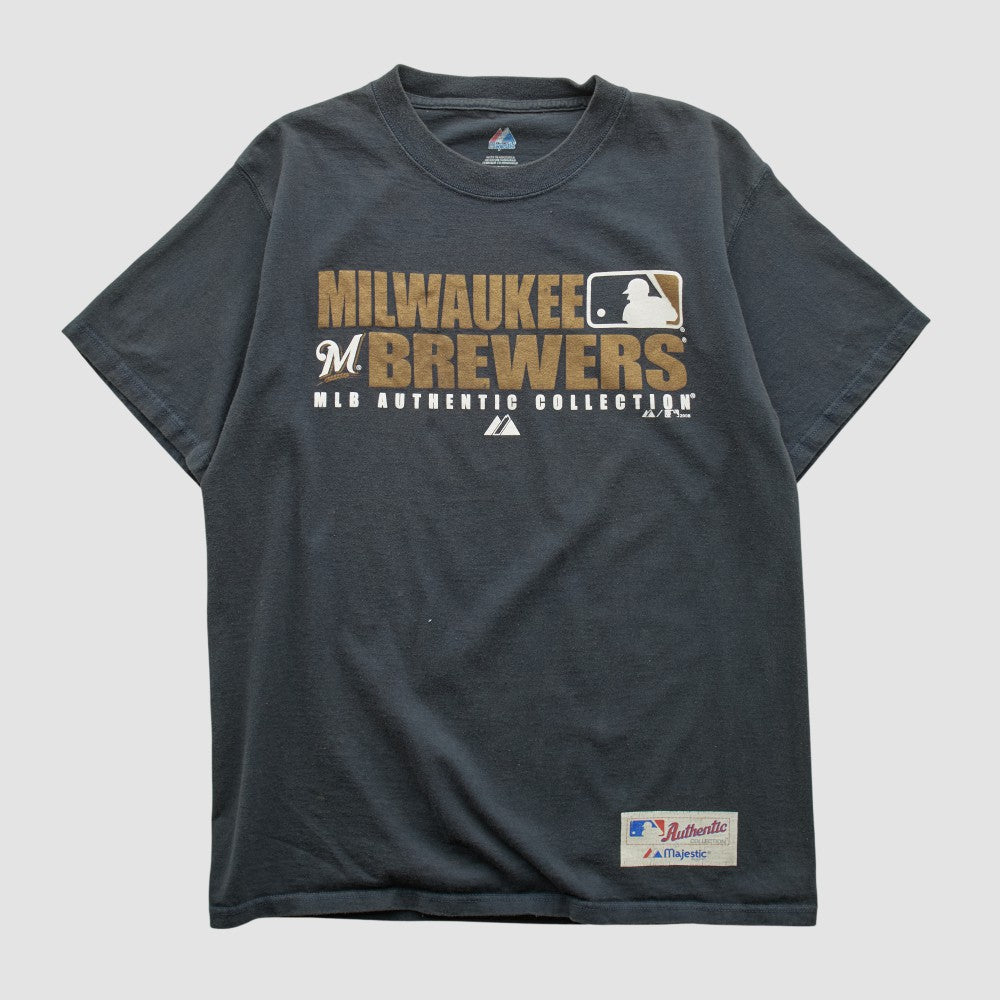 Milwaukee Brewers Majestic 2008 T-shirt - Black Vintage