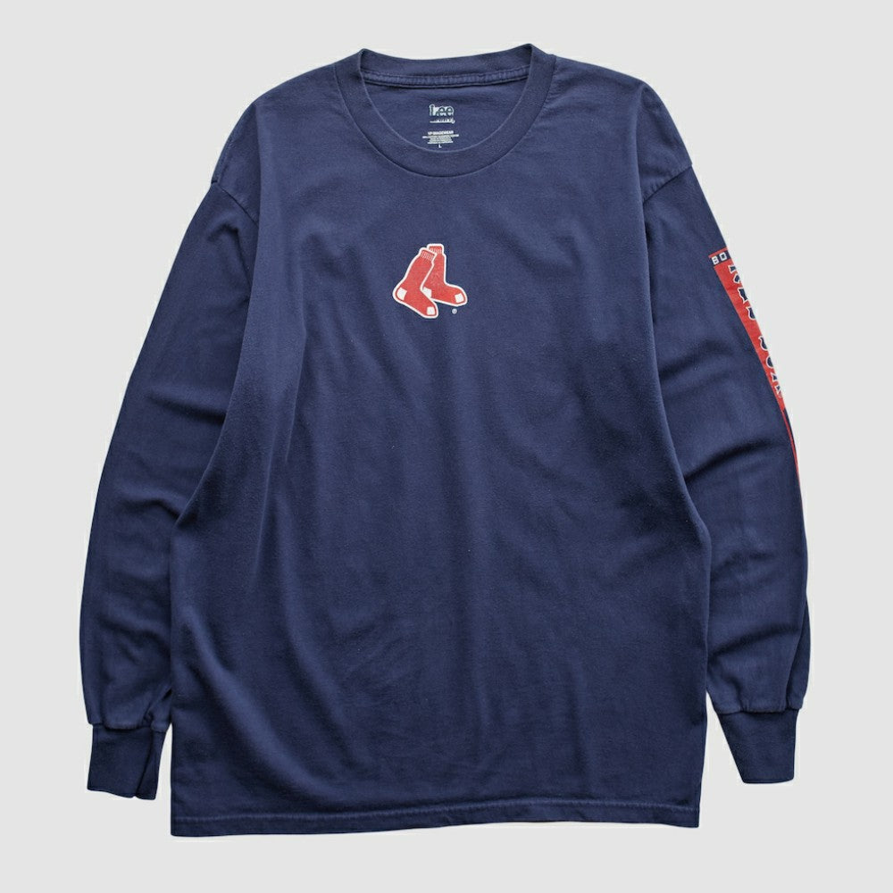 Boston Red Sox Lee Apparel 2000s Long Sleeve T-shirt - Navy Vintage