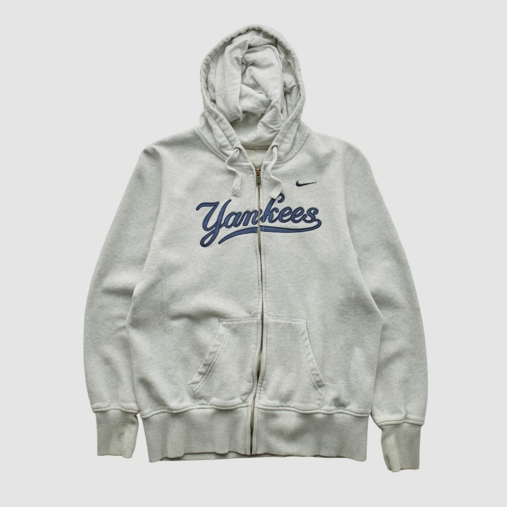 New York Yankees 2000s Hooded Full Zip Sweatshirt - Heather Gray Vintage | Nike