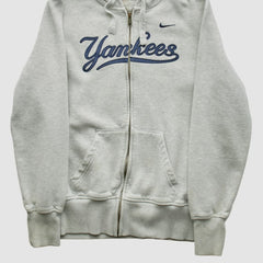New York Yankees 2000s Hooded Full Zip Sweatshirt - Heather Gray Vintage | Nike
